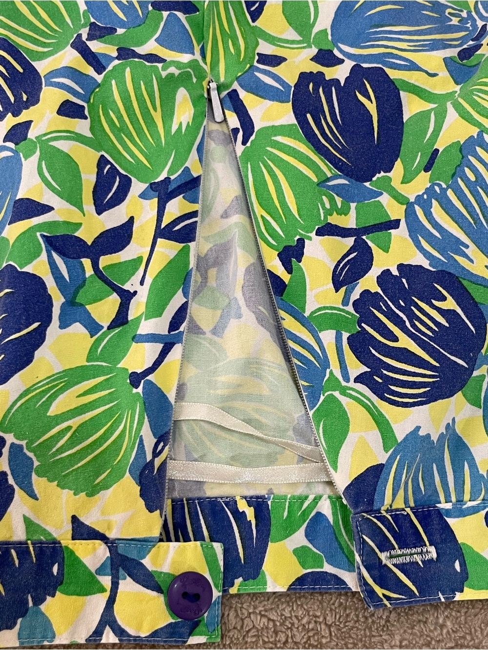 Lilly Pulitzer Vintage Women’s Size 8 Pleated Skirt Floral Green Blue - Picture 11 of 14